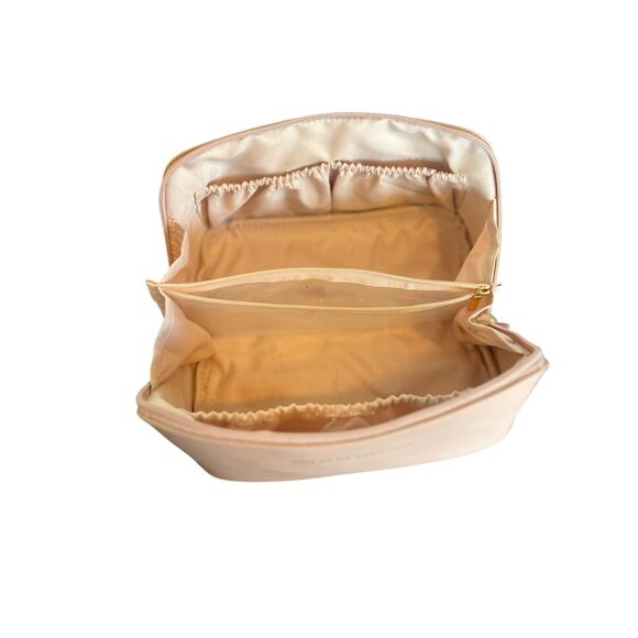 EACMY Travel Makeup Cosmetic Toiletries Waterproof Portable Pouch Open Flat Pink - Picture 8 of 14